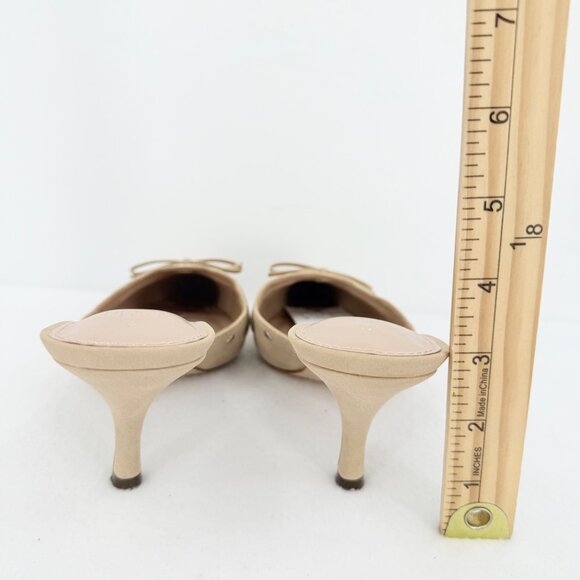 Time and Tru Women's Studded Kitten Heel Tan Mules Shoes Size 9 NWOB - Picture 10 of 12